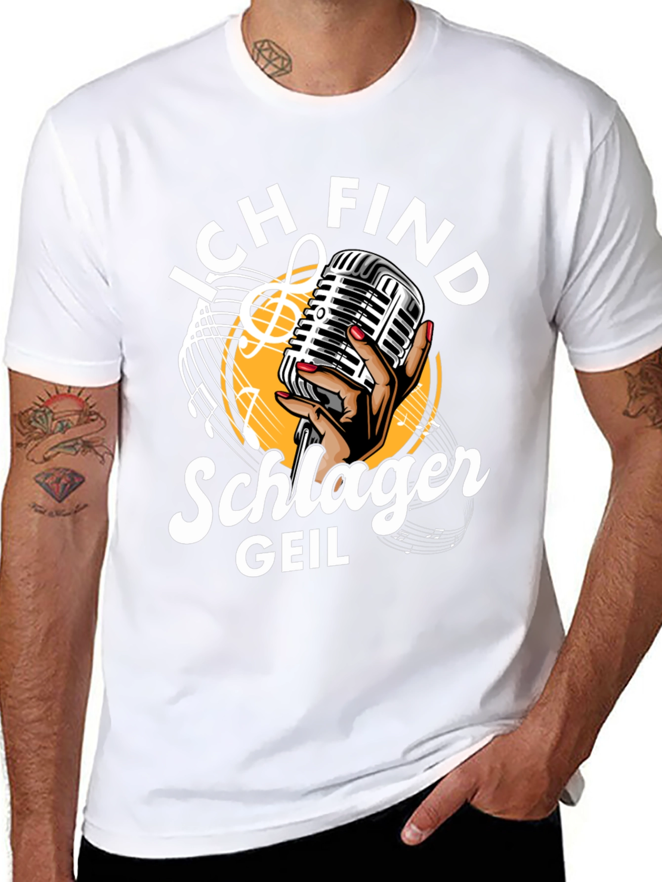 Schlager Geil T-Shirt - Retro Microphone Design