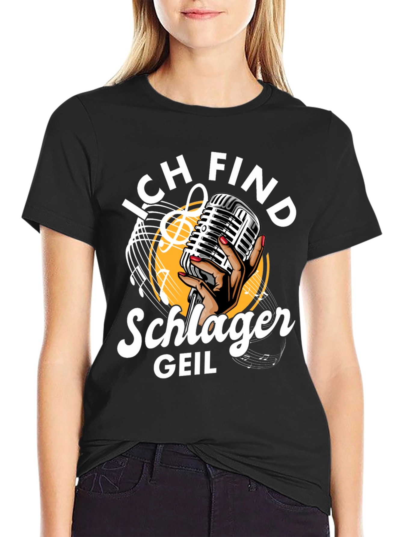 Schlager Geil T-Shirt - Retro Microphone Design