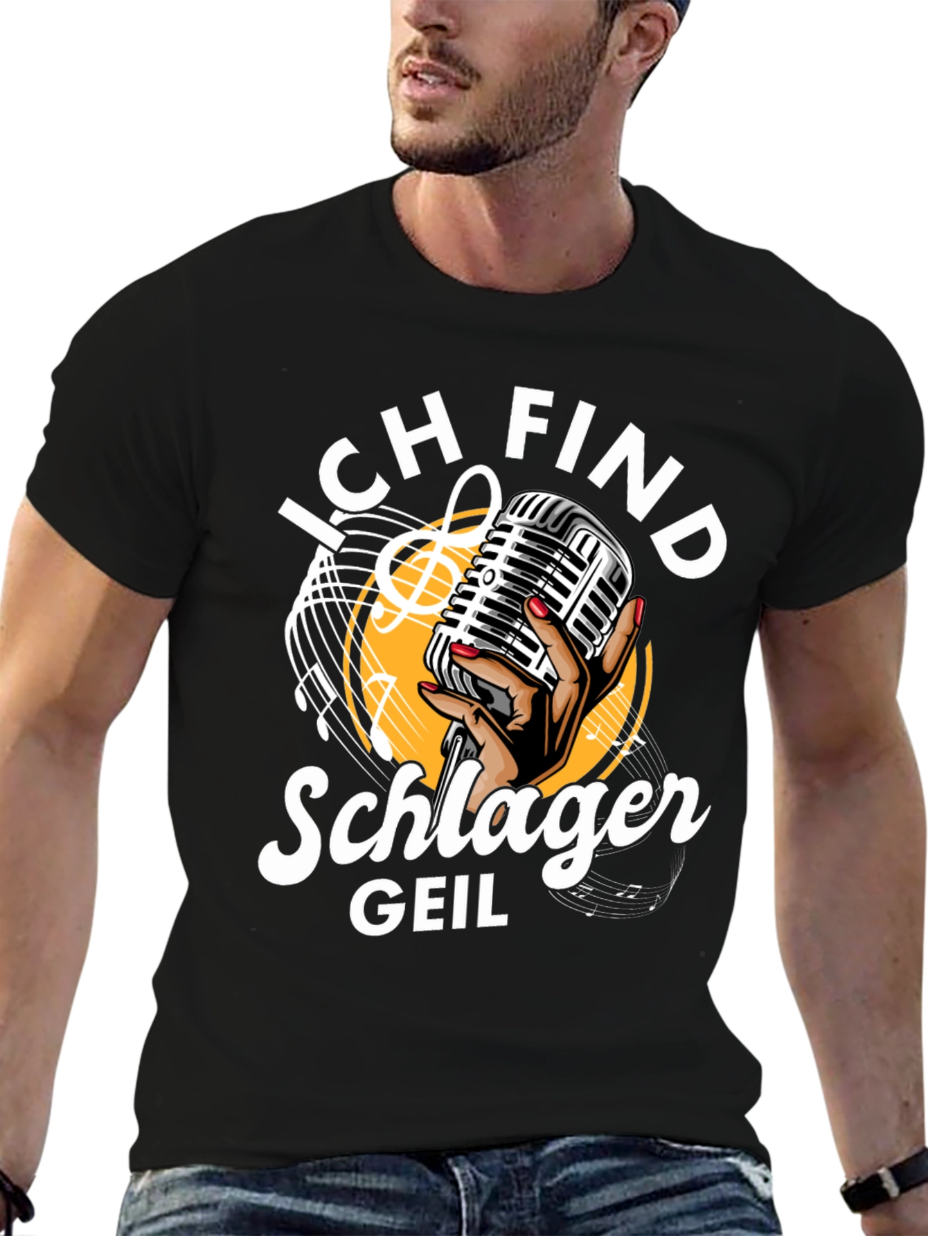 Schlager Geil T-Shirt - Retro Microphone Design
