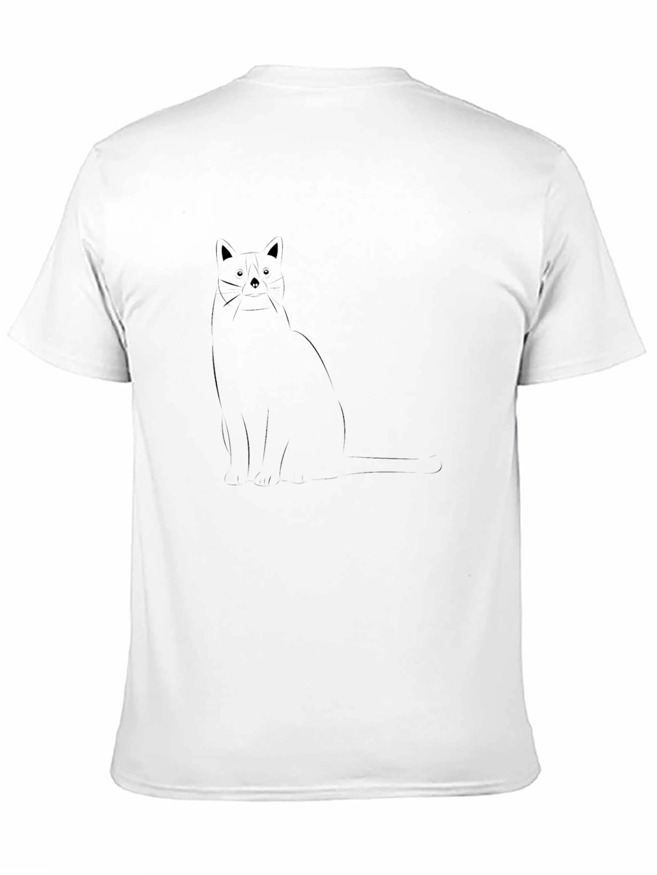 Minimalist Cat Graphic Black T-Shirt