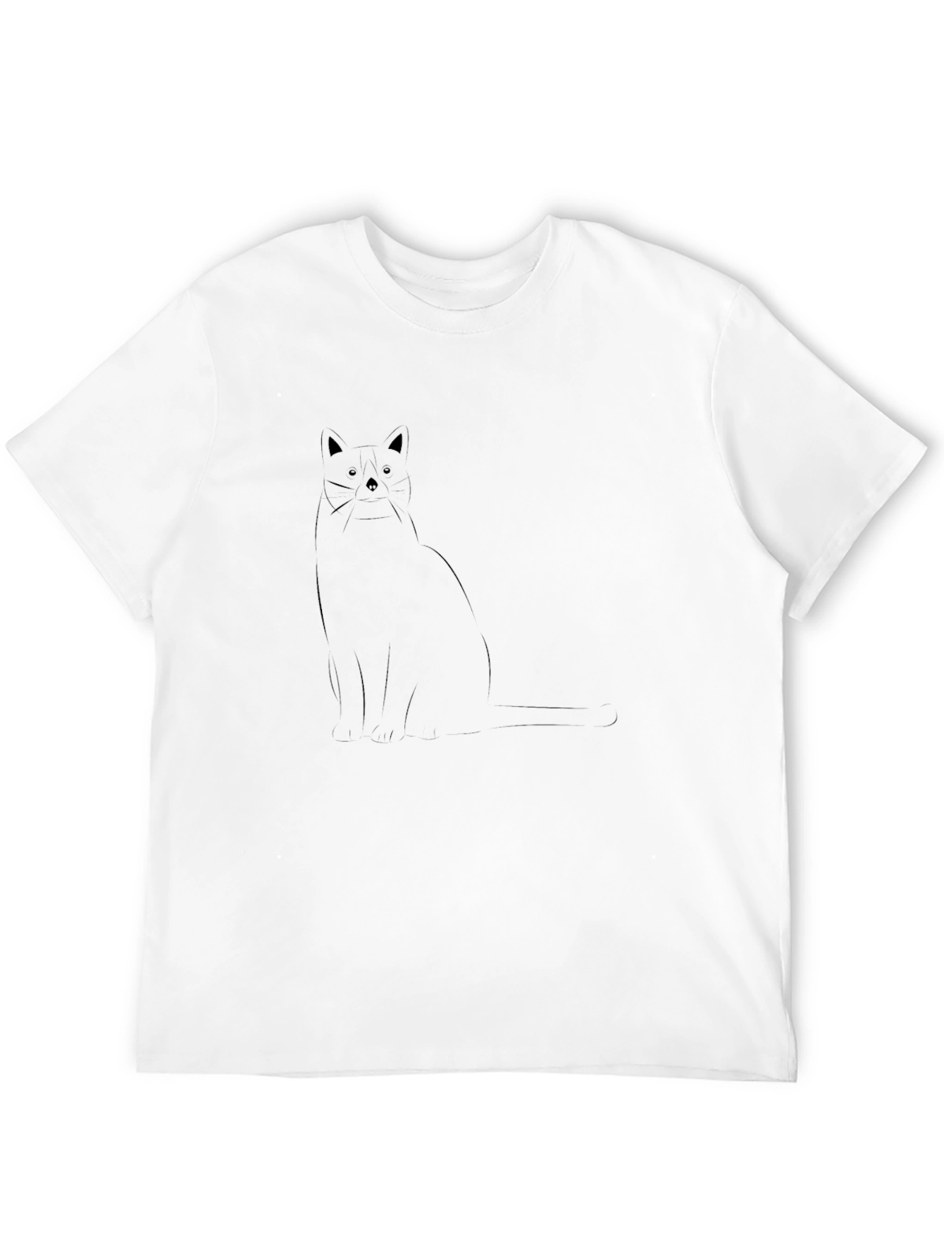 Minimalist Cat Graphic Black T-Shirt