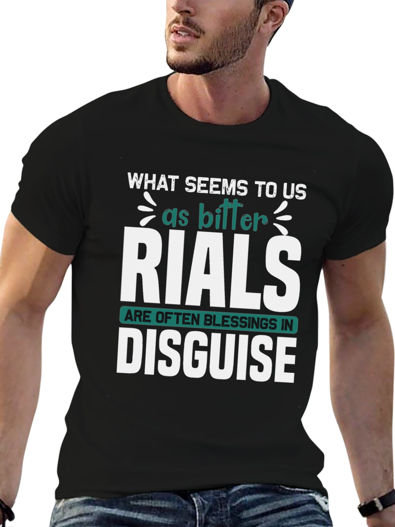 Inspirational Graphic Tee: Trials Are Blessings Disguised