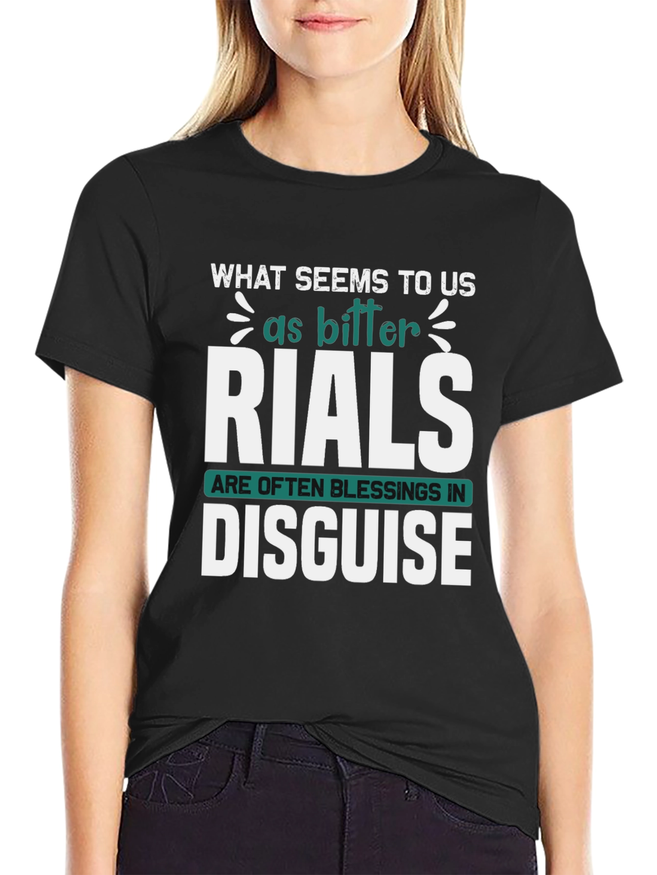 Inspirational Graphic Tee: Trials Are Blessings Disguised