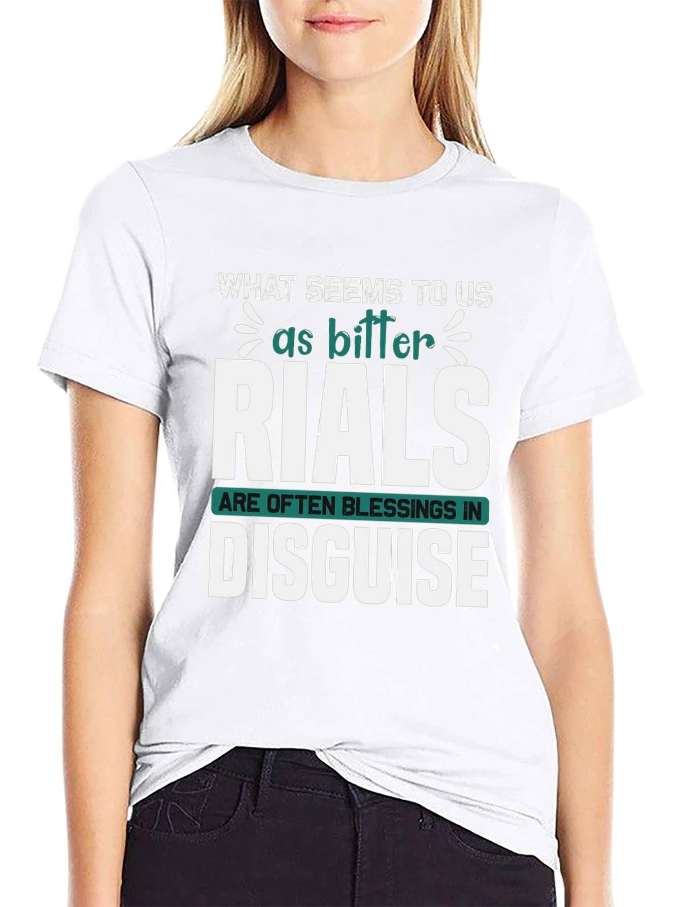 Inspirational Graphic Tee: Trials Are Blessings Disguised
