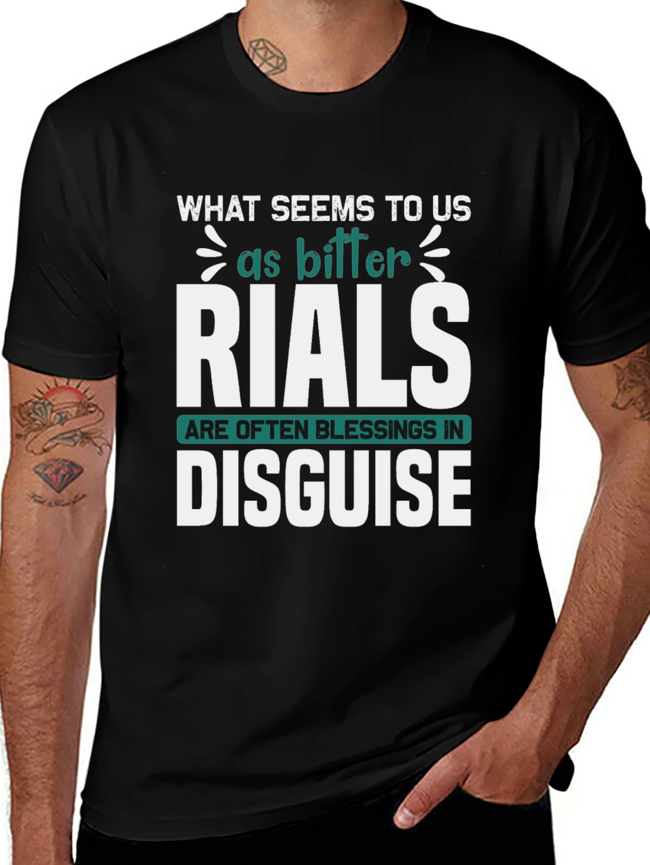 Inspirational Graphic Tee: Trials Are Blessings Disguised