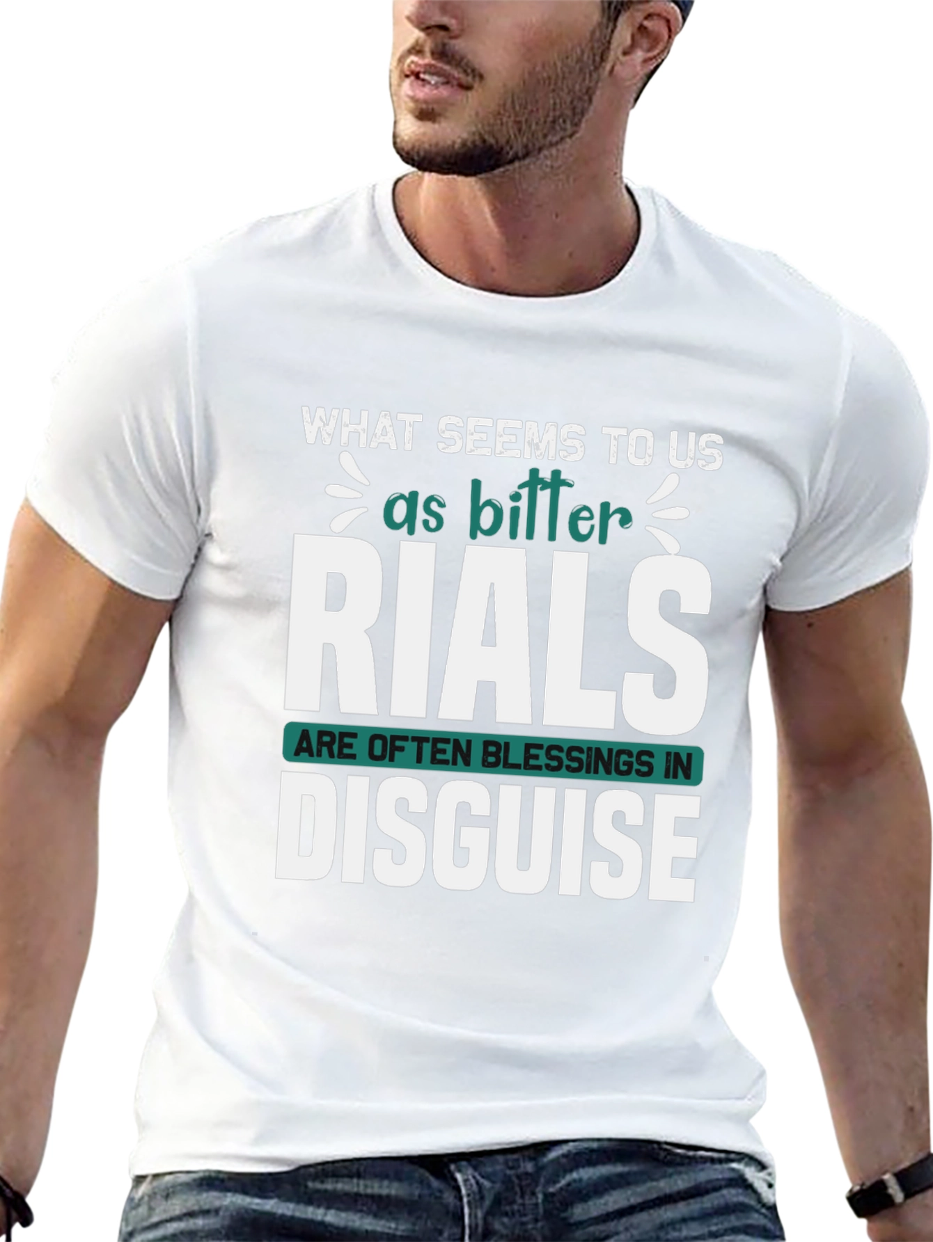 Inspirational Graphic Tee: Trials Are Blessings Disguised