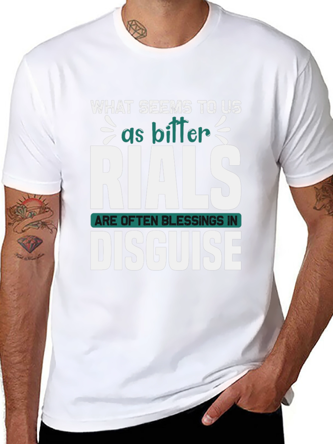 Inspirational Graphic Tee: Trials Are Blessings Disguised