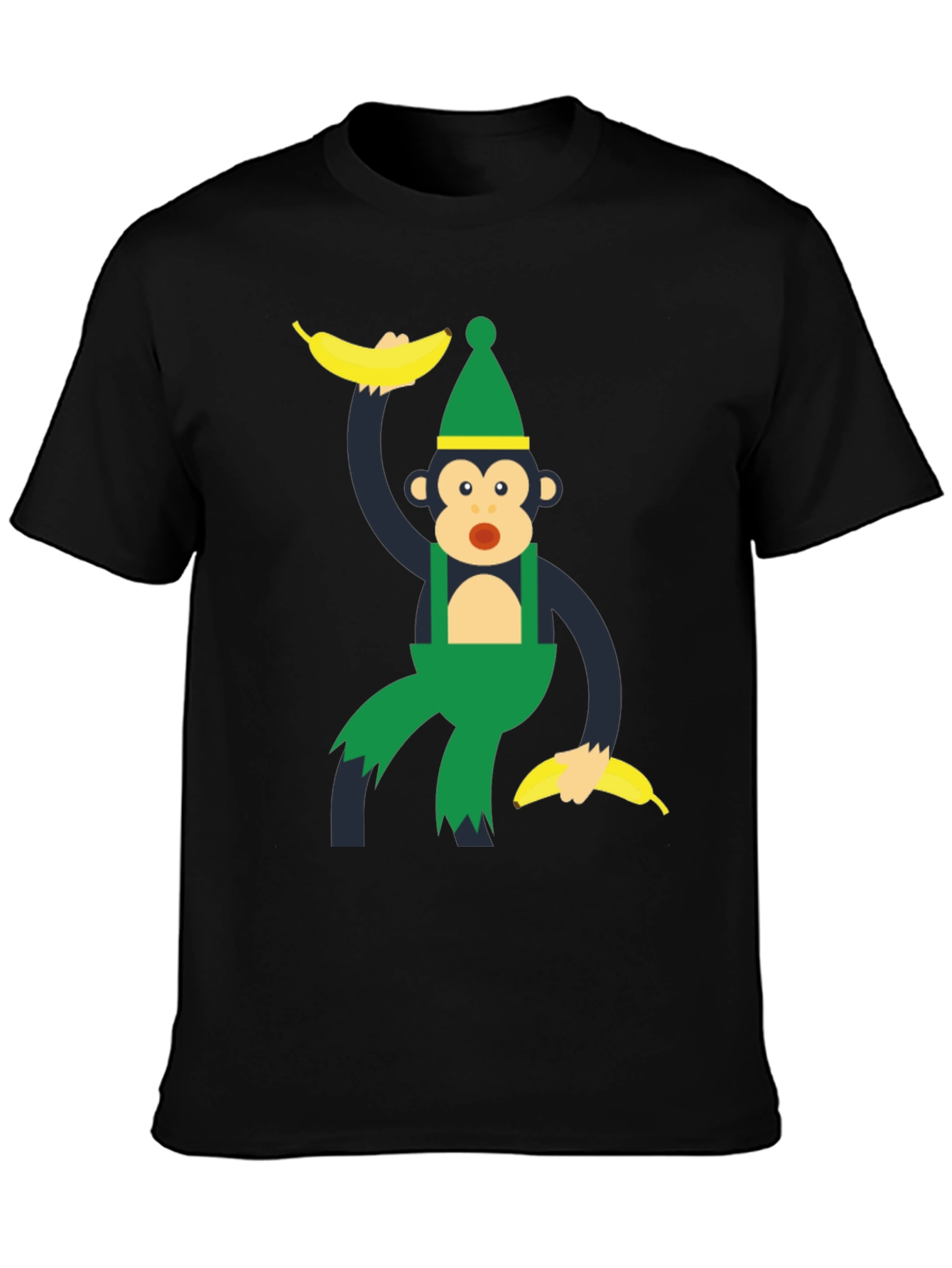 Monkey Banana Cartoon Graphic T-Shirt