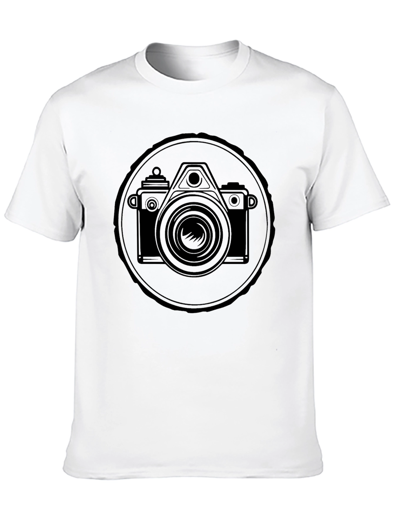Retro Camera Graphic T-Shirt - Black Cotton Tee