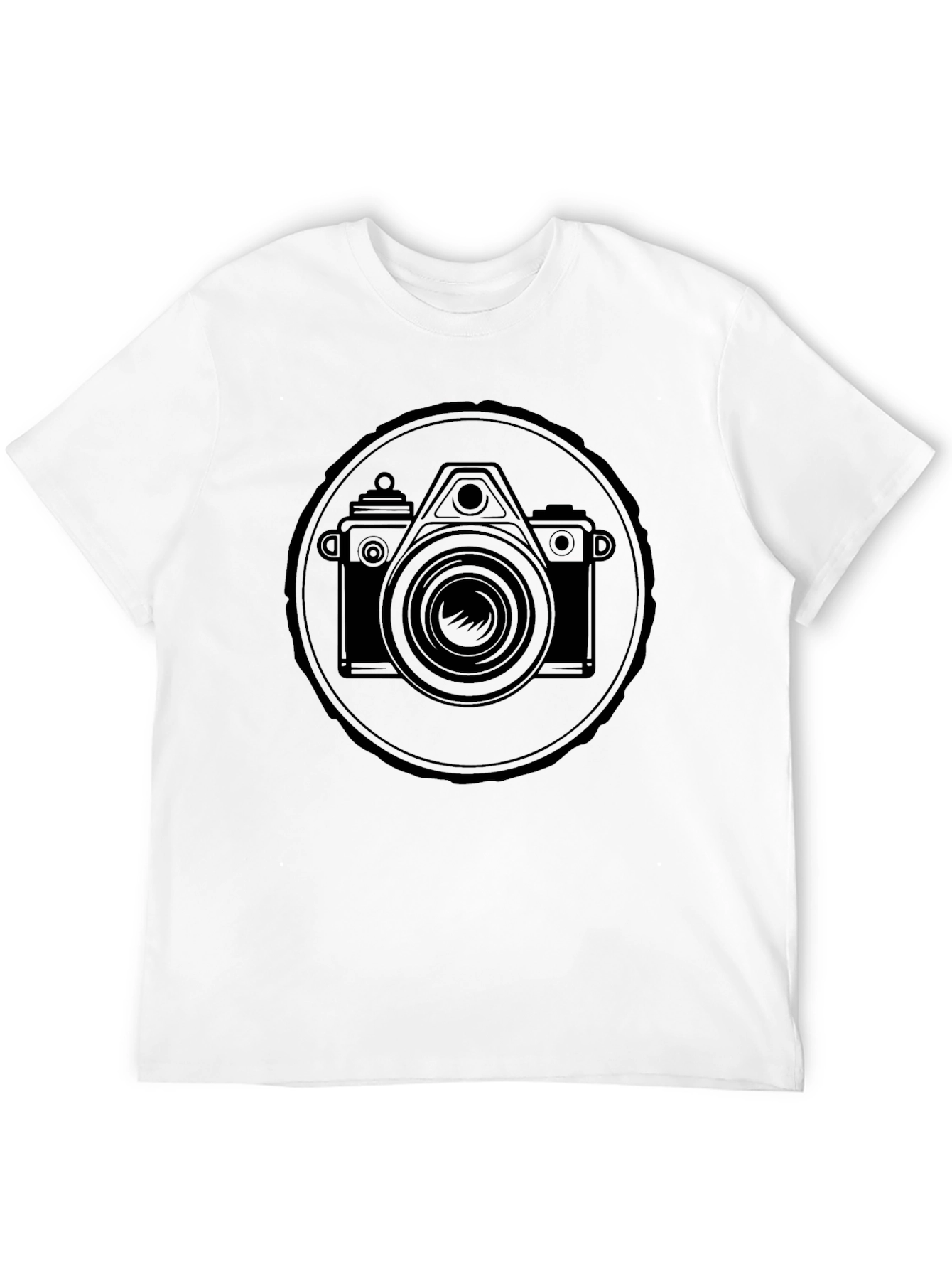 Retro Camera Graphic T-Shirt - Black Cotton Tee