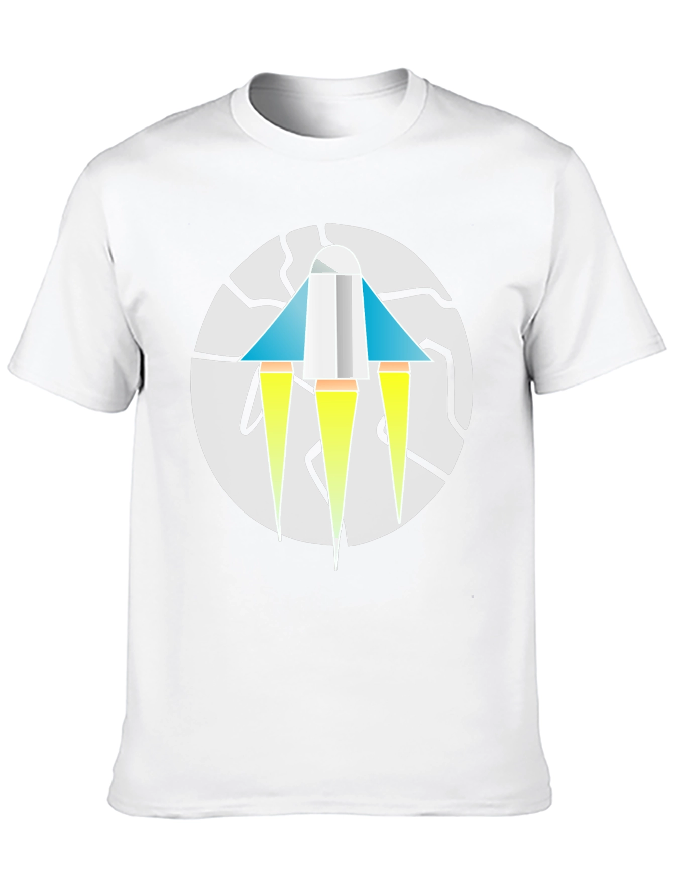 Geometric Rocket Graphic Tee - Mens Black T-Shirt