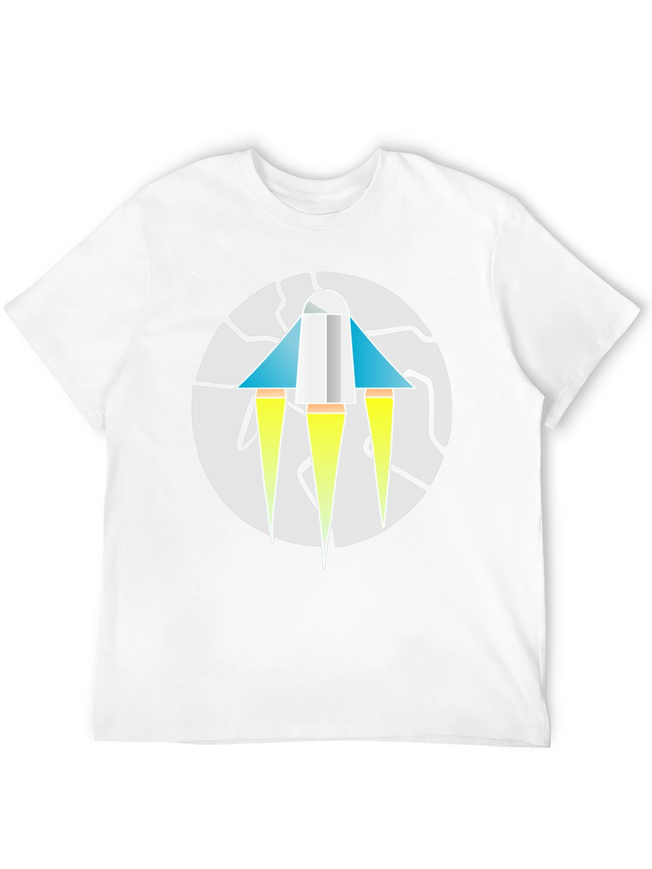 Geometric Rocket Graphic Tee - Mens Black T-Shirt