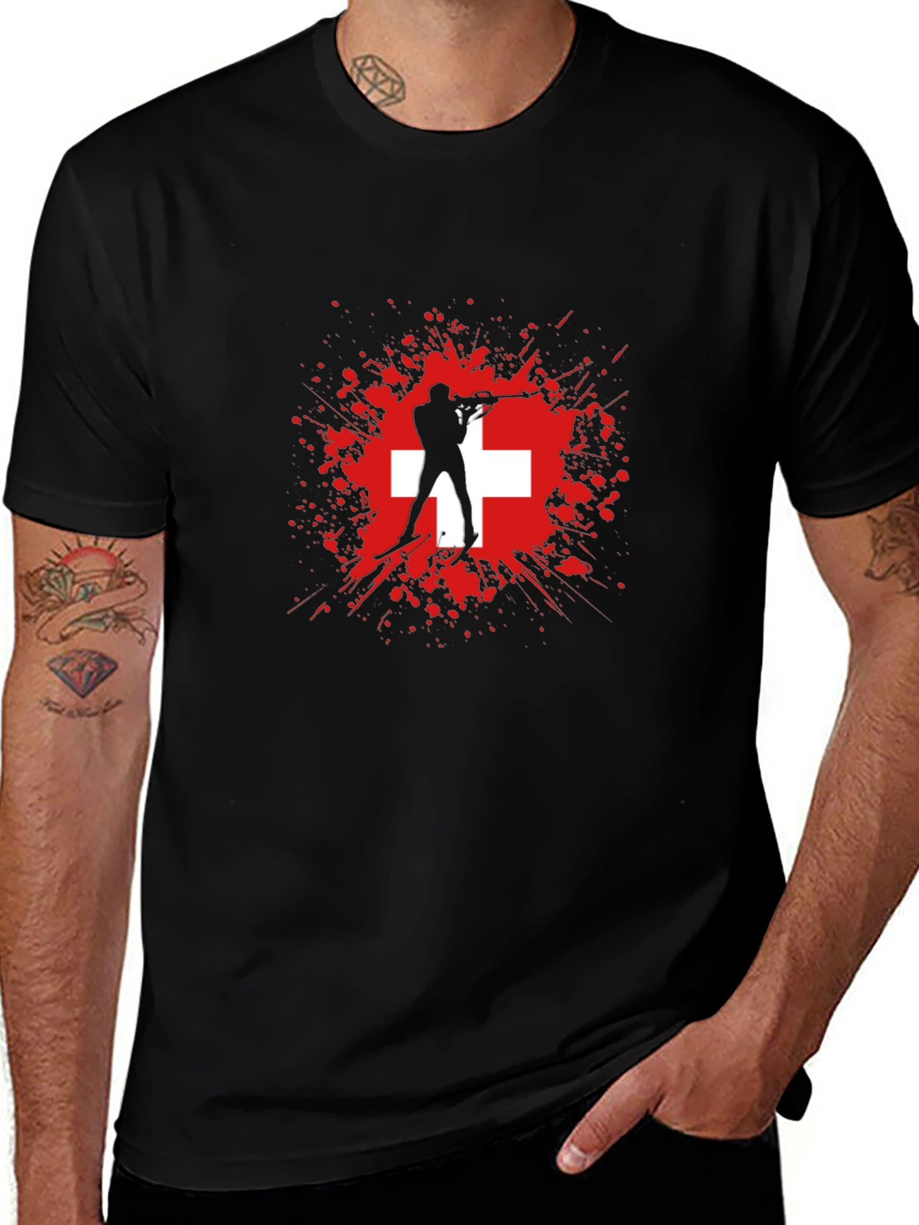Swiss Biathlon T-Shirt - Black