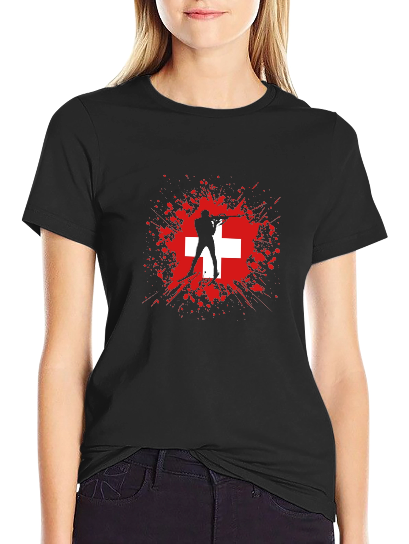 Swiss Biathlon T-Shirt - Black