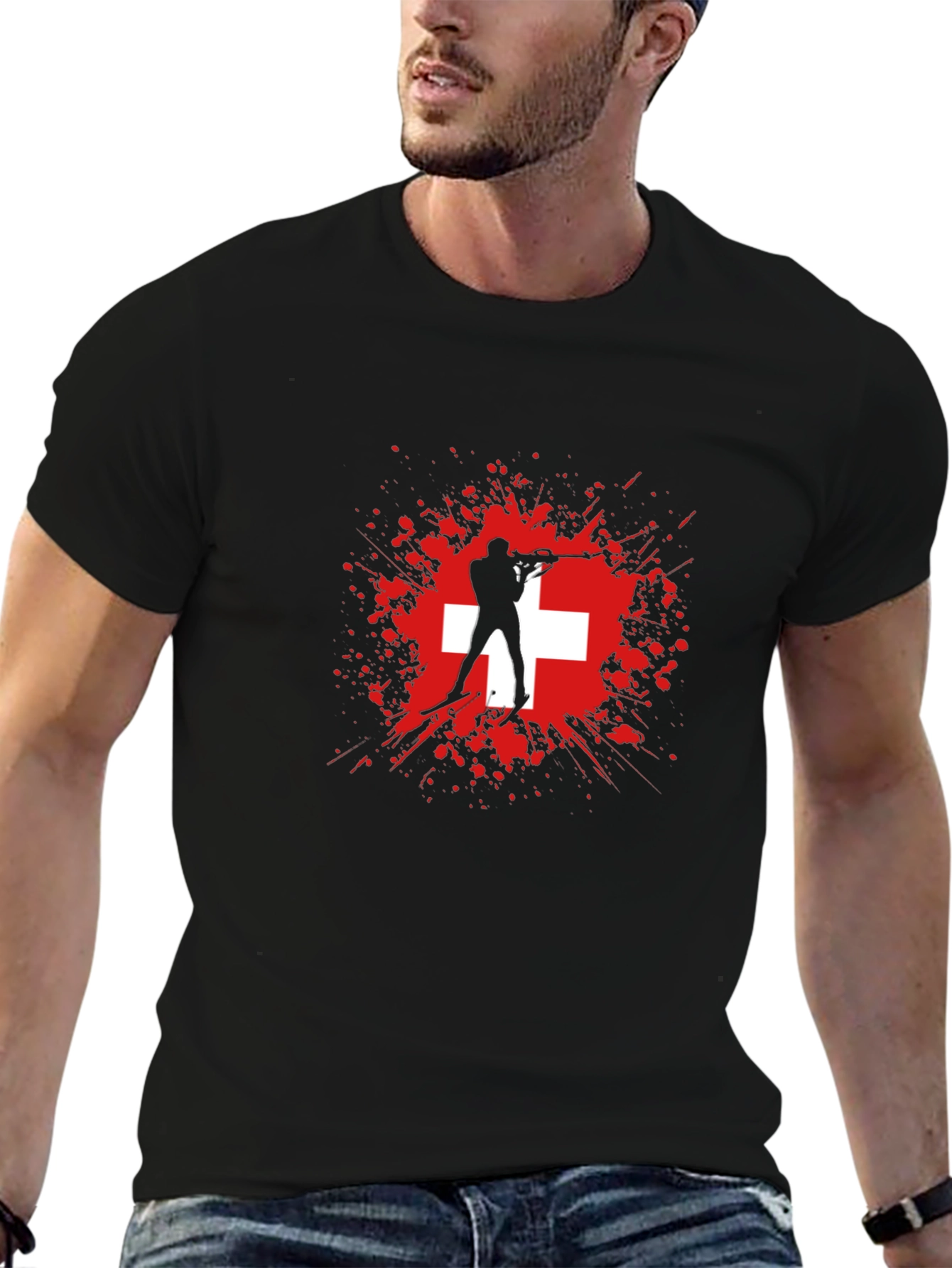 Swiss Biathlon T-Shirt - Black