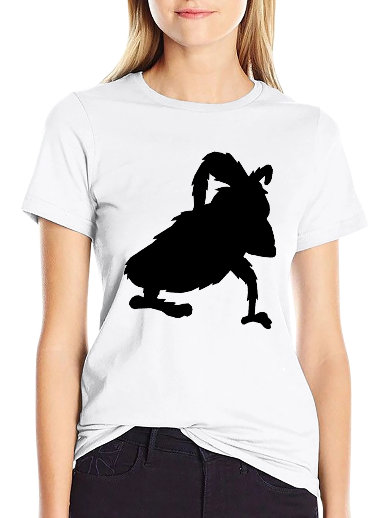 Black T-Shirt with Silhouette Design