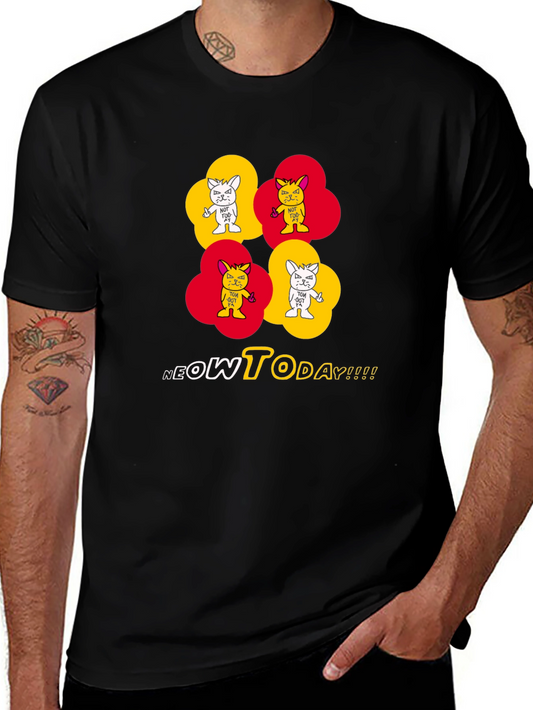 Neow Today Graphic Tee - Quirky Cat Design
