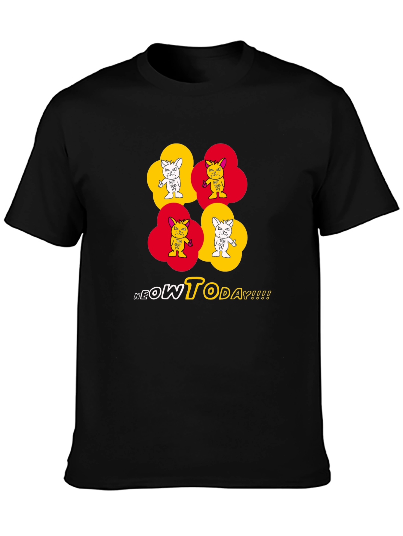 Neow Today Graphic Tee - Quirky Cat Design