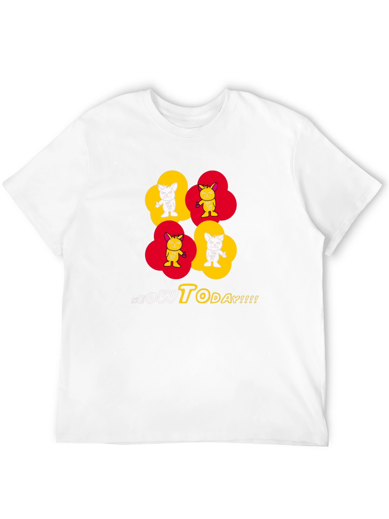 Neow Today Graphic Tee - Quirky Cat Design