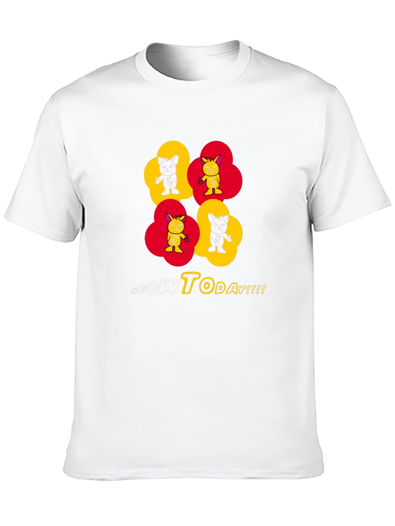 Neow Today Graphic Tee - Quirky Cat Design