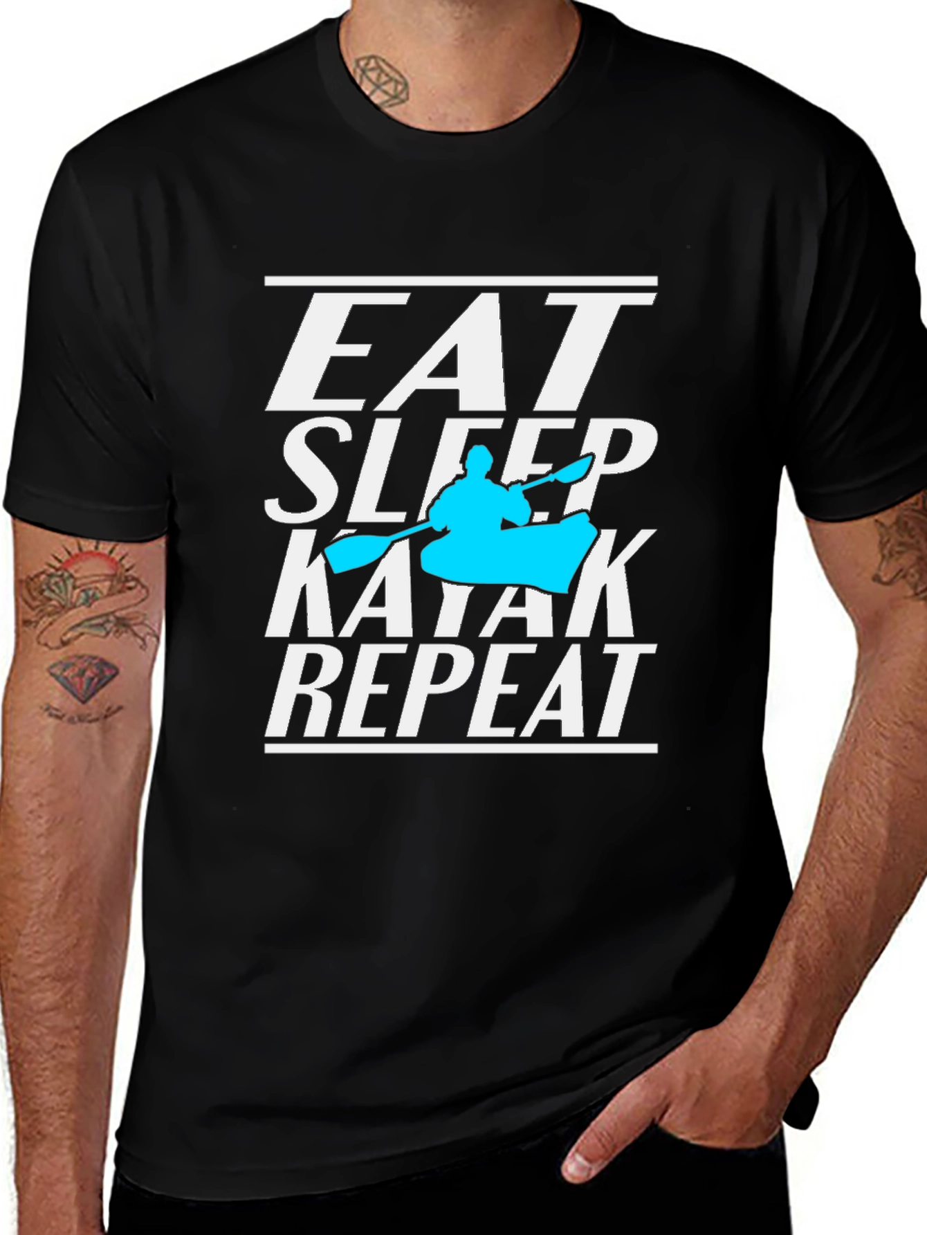 Eat Sleep Kayak Repeat T-Shirt Kayaking Lover Tee
