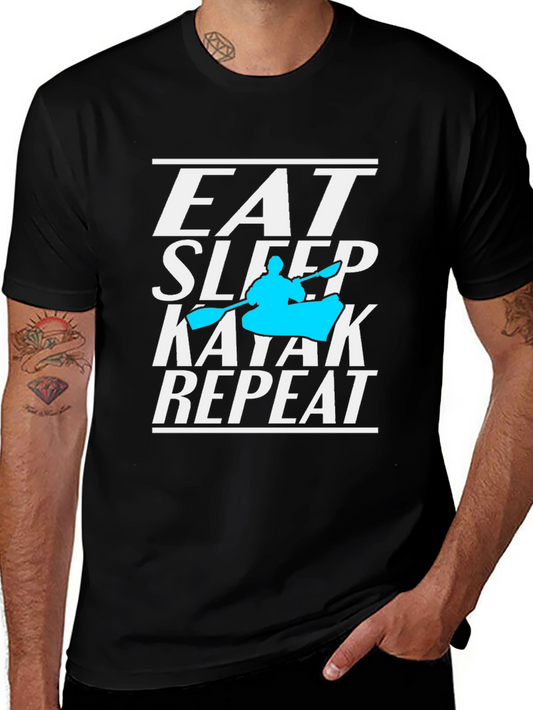 Eat Sleep Kayak Repeat T-Shirt Kayaking Lover Tee