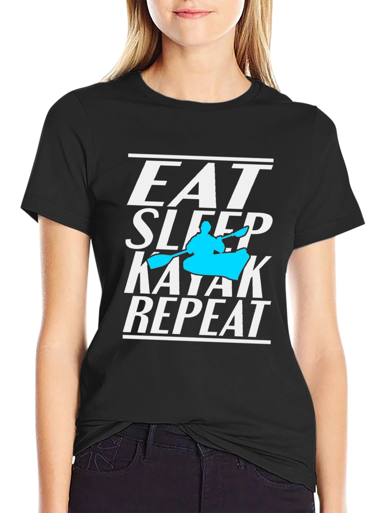 Eat Sleep Kayak Repeat T-Shirt Kayaking Lover Tee