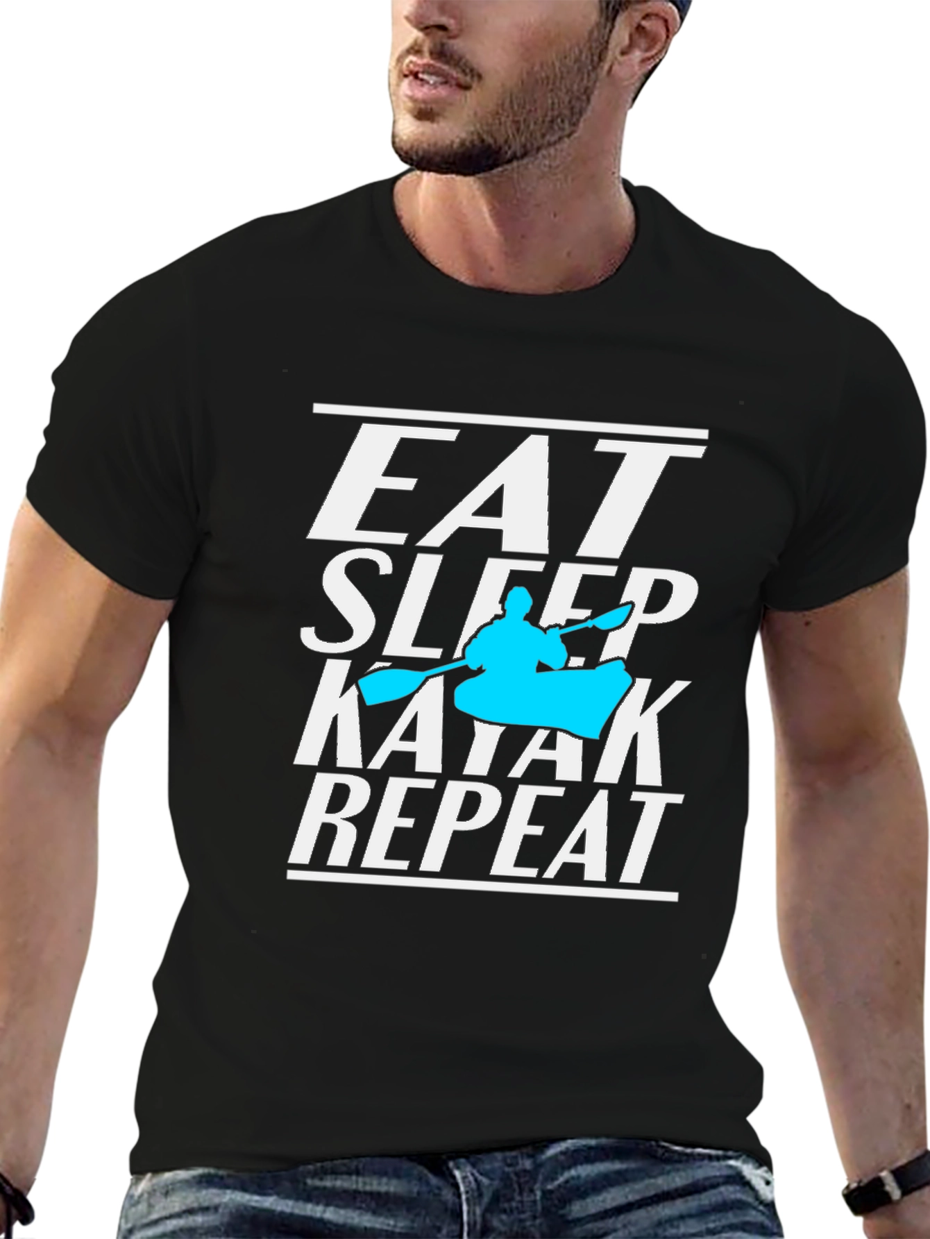 Eat Sleep Kayak Repeat T-Shirt Kayaking Lover Tee