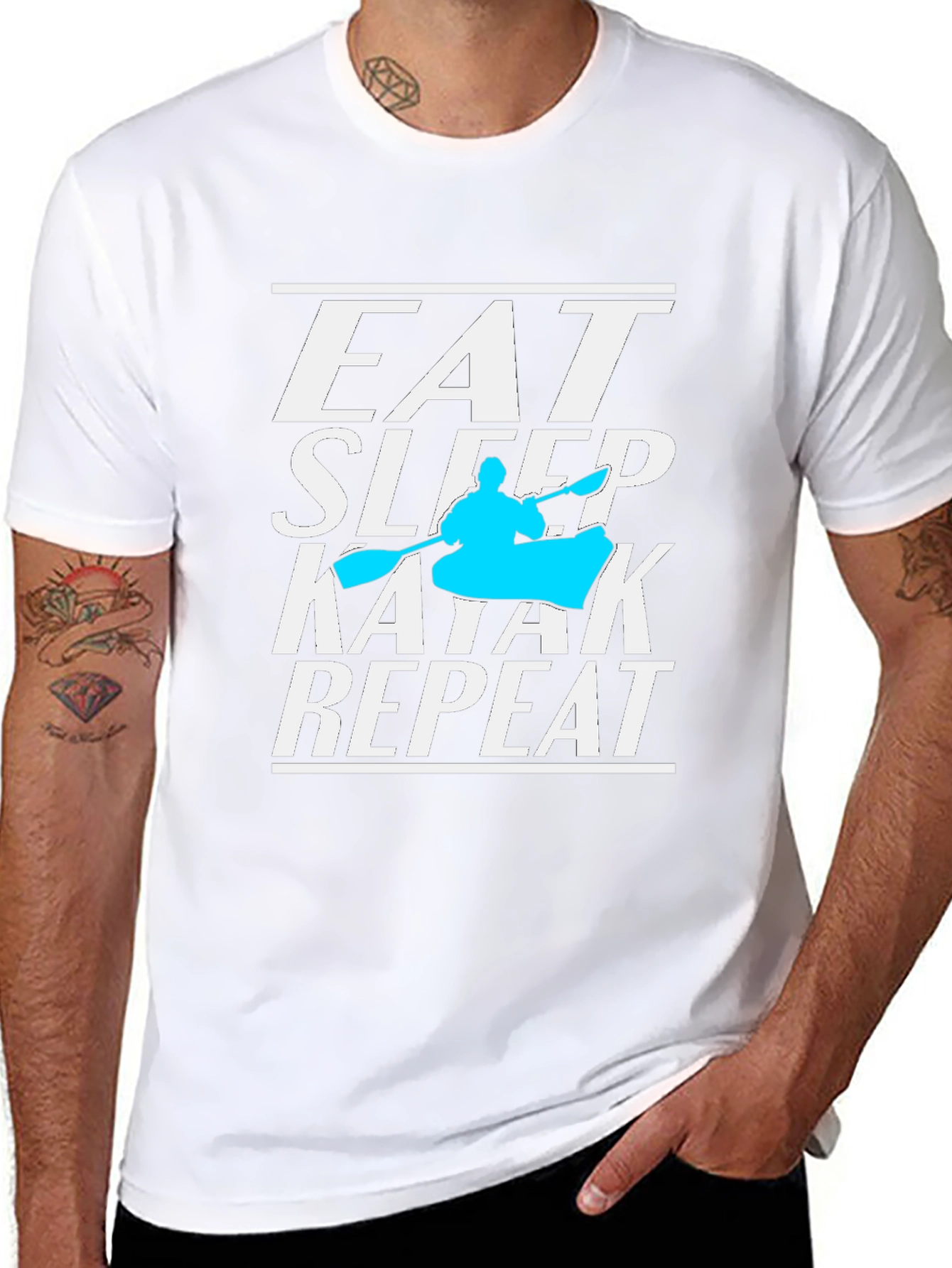 Eat Sleep Kayak Repeat T-Shirt Kayaking Lover Tee