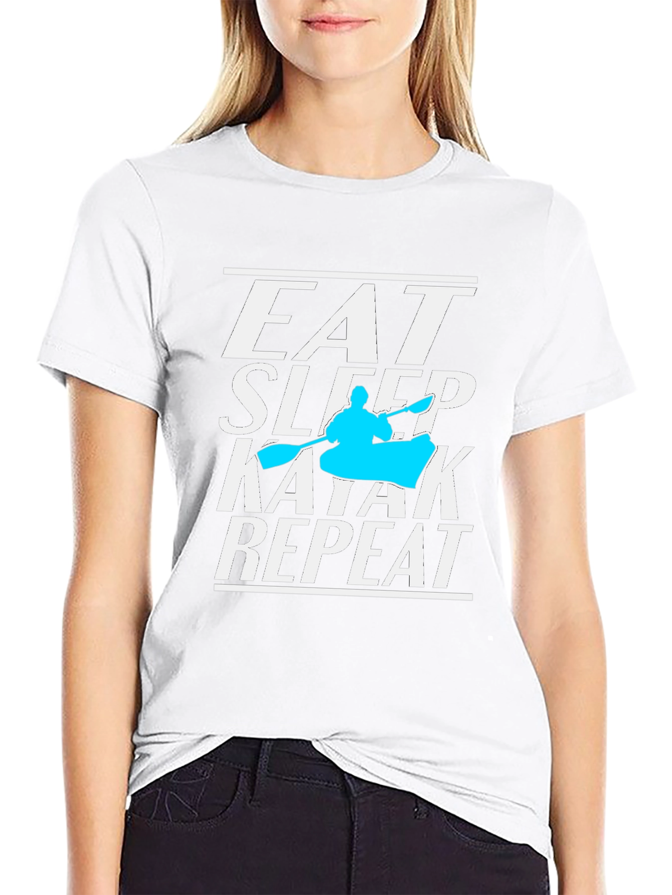 Eat Sleep Kayak Repeat T-Shirt Kayaking Lover Tee