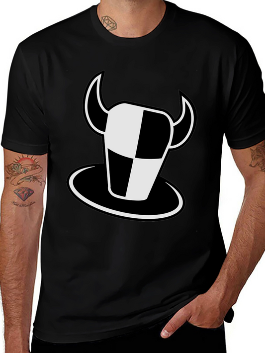 Bullseye Checkered Graphic Tee - Black