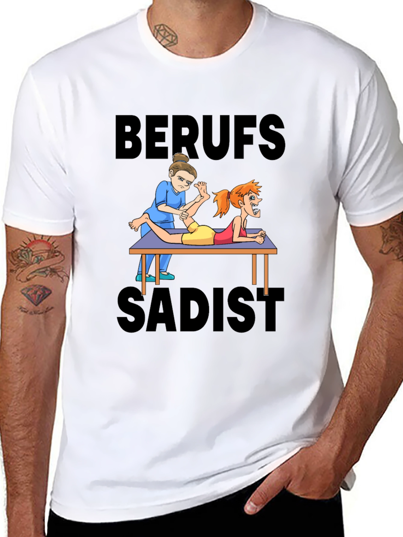 Funny Cartoon Physiotherapist T-Shirt