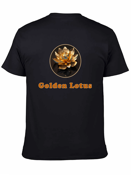 Golden Lotus Graphic T-Shirt - Stylish Design Comfort Fit