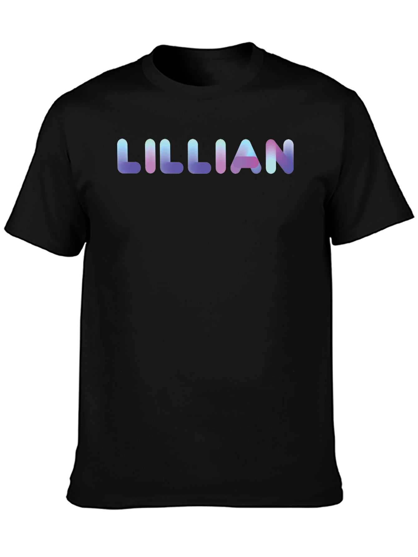 Lillian Name Black Cotton T-Shirt