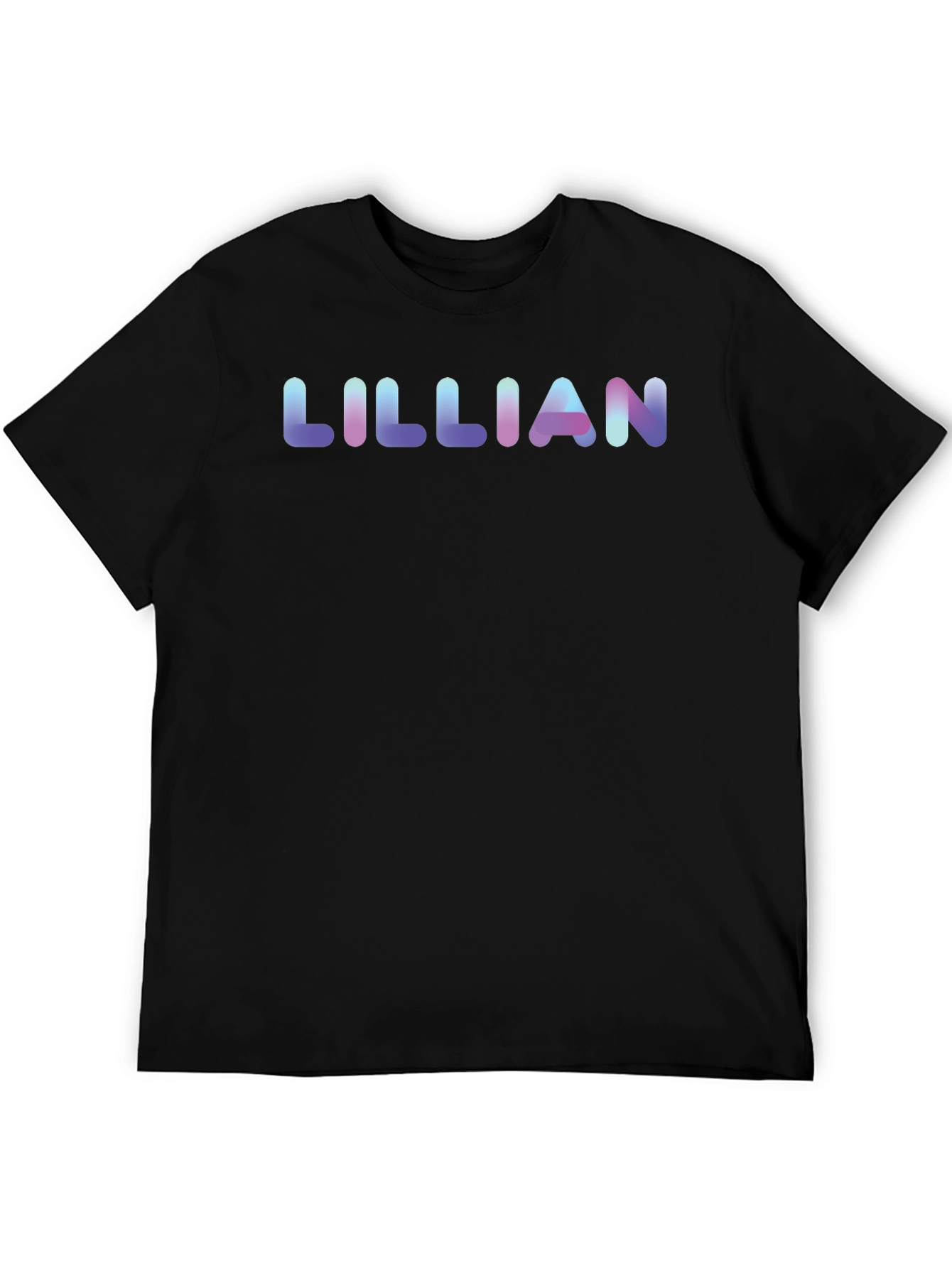 Lillian Name Black Cotton T-Shirt
