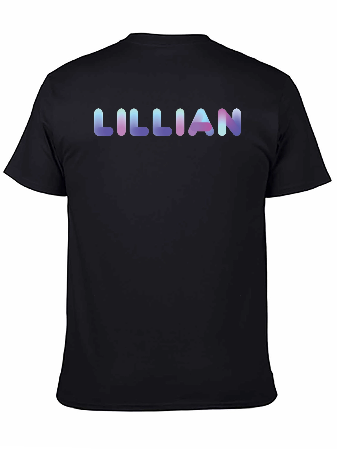 Lillian Name Black Cotton T-Shirt