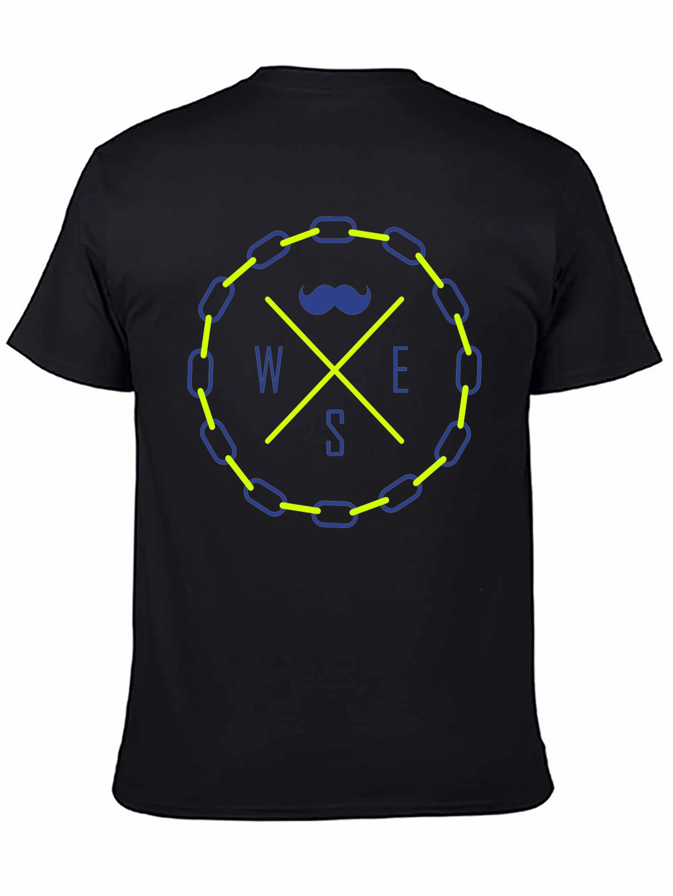 Novelty Compass Rose Graphic Tee - Black