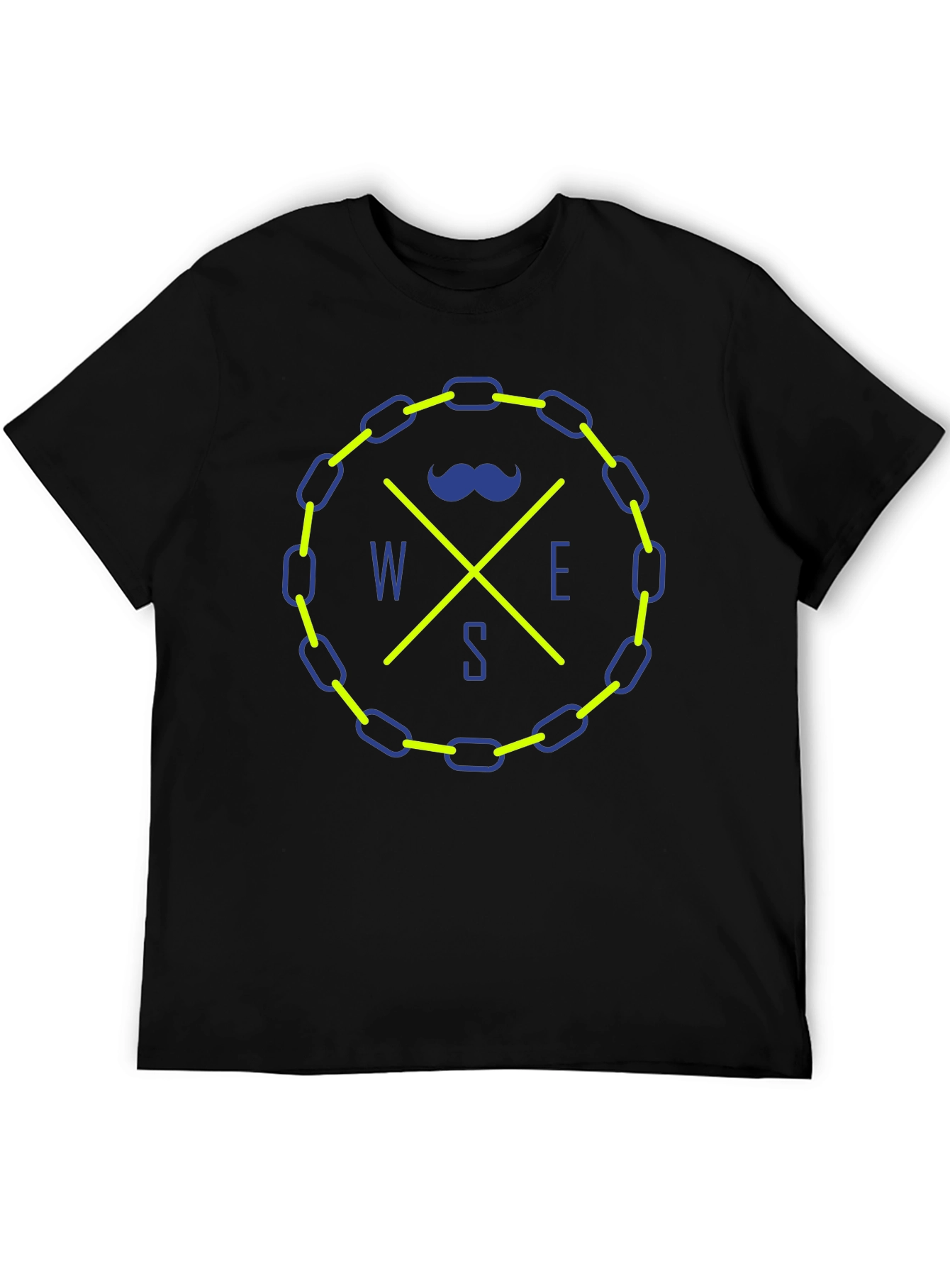 Novelty Compass Rose Graphic Tee - Black
