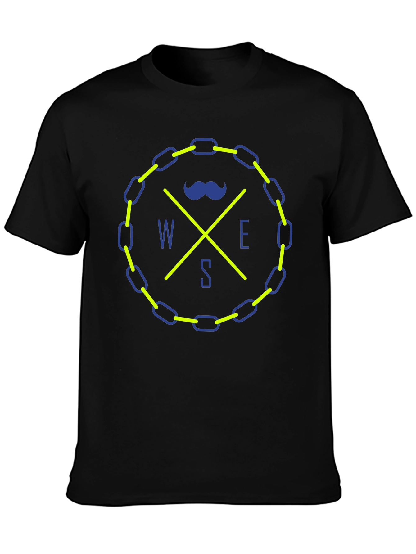 Novelty Compass Rose Graphic Tee - Black