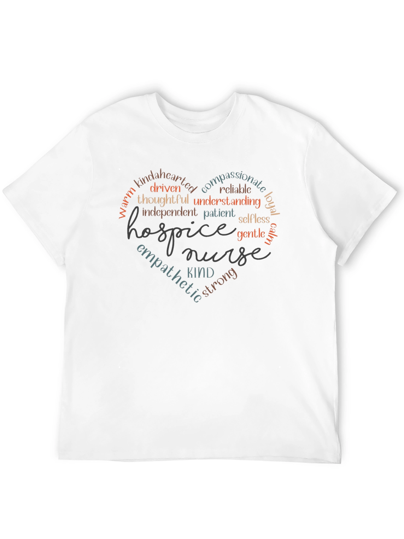 Hospice Nurse Heart Word Art T-Shirt
