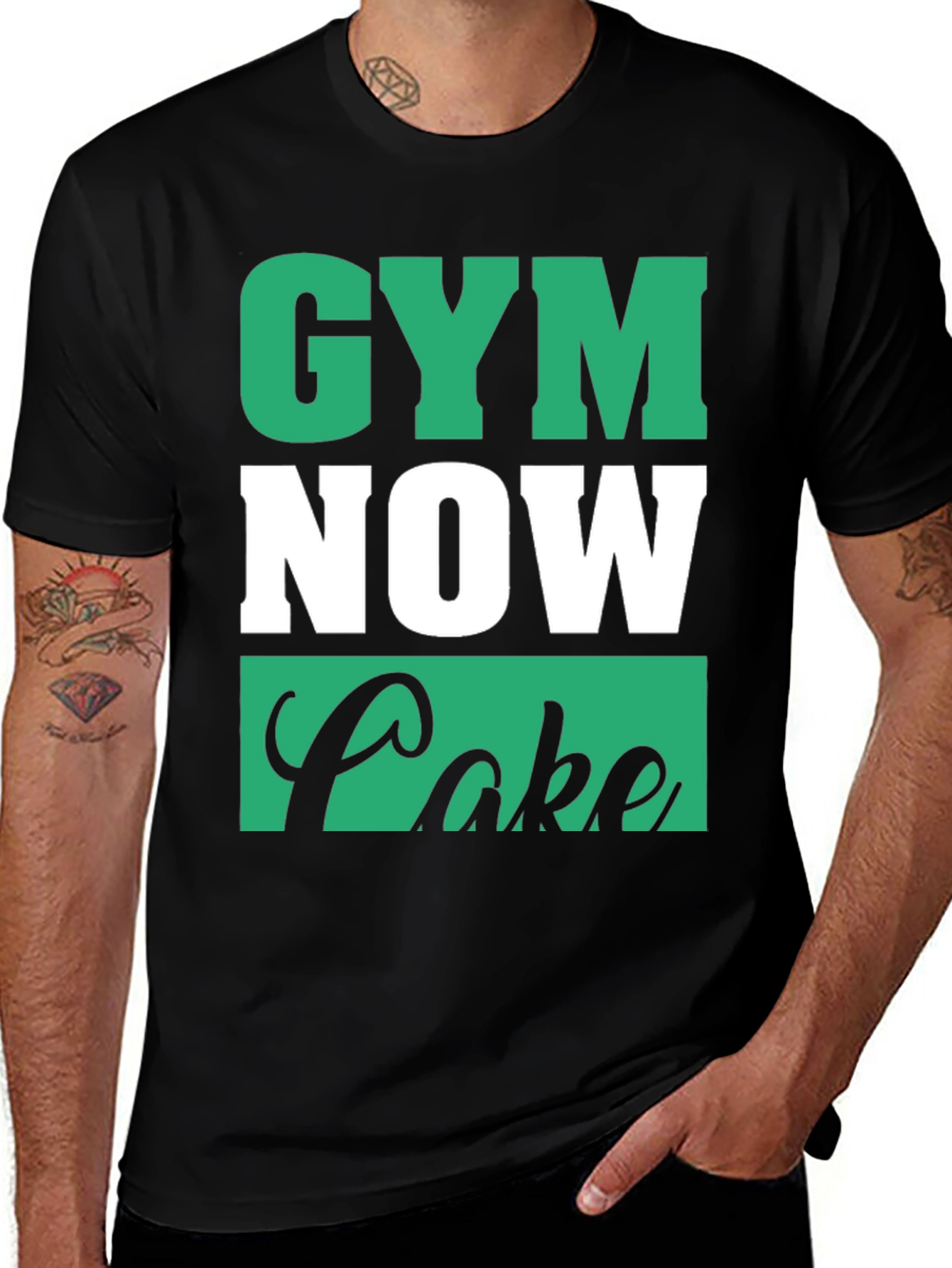 Gym Now Cake Later Graphic T-Shirt
