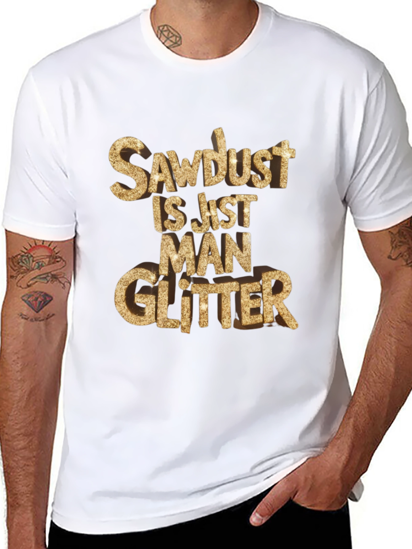 Sawdust Man Glitter Black T-Shirt