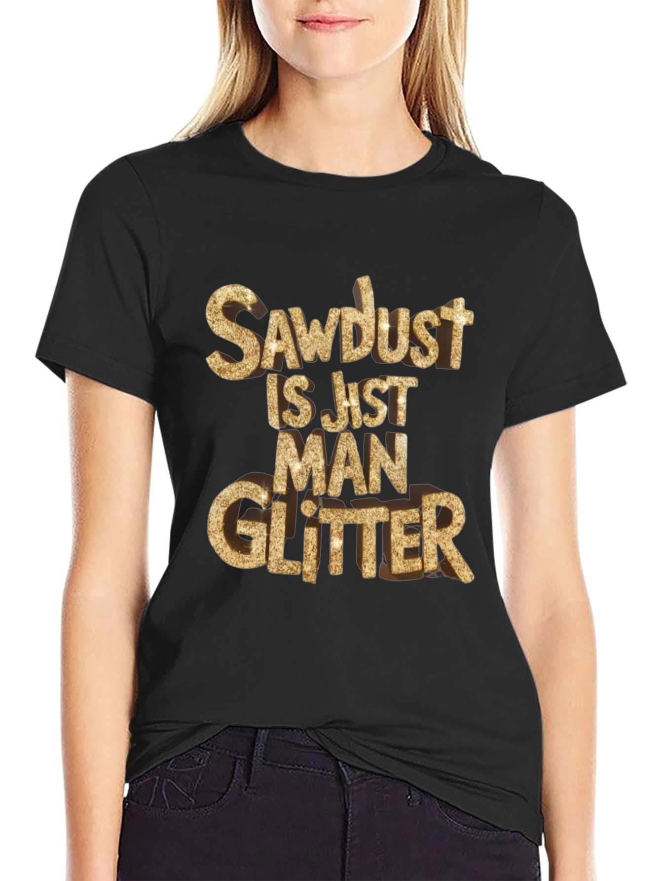 Sawdust Man Glitter Black T-Shirt