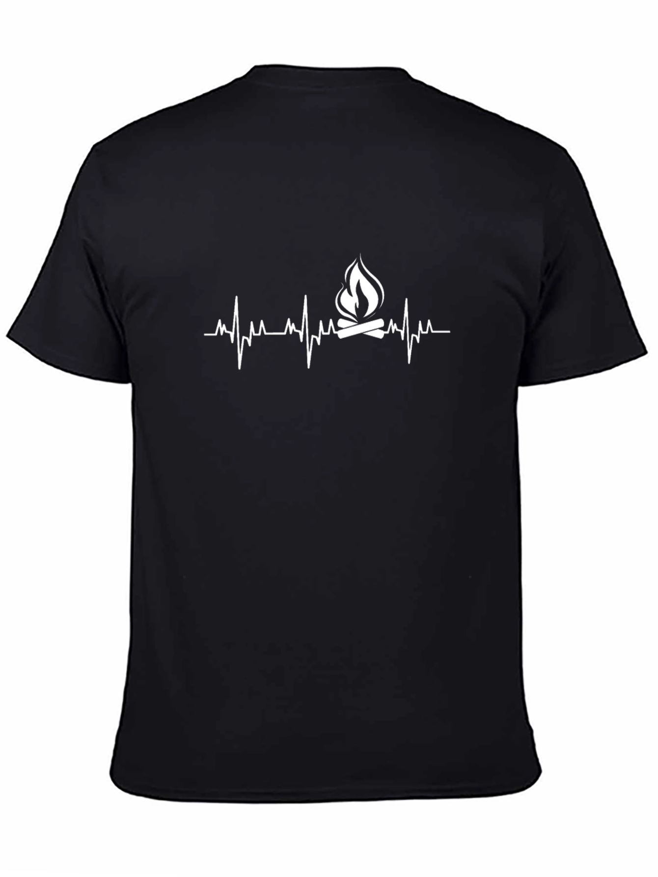 Campfire Heartbeat T-Shirt - Black Graphic Tee
