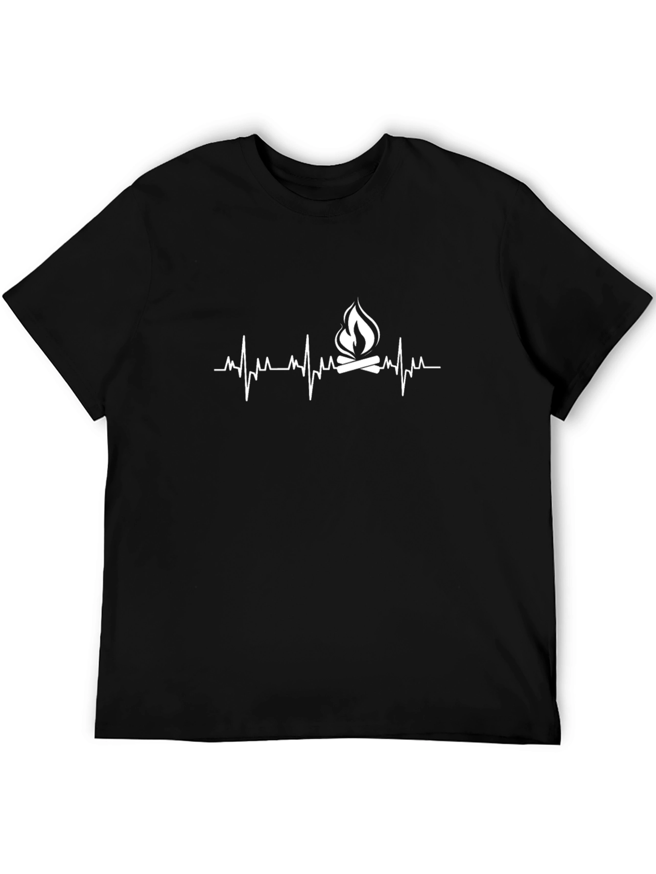 Campfire Heartbeat T-Shirt - Black Graphic Tee