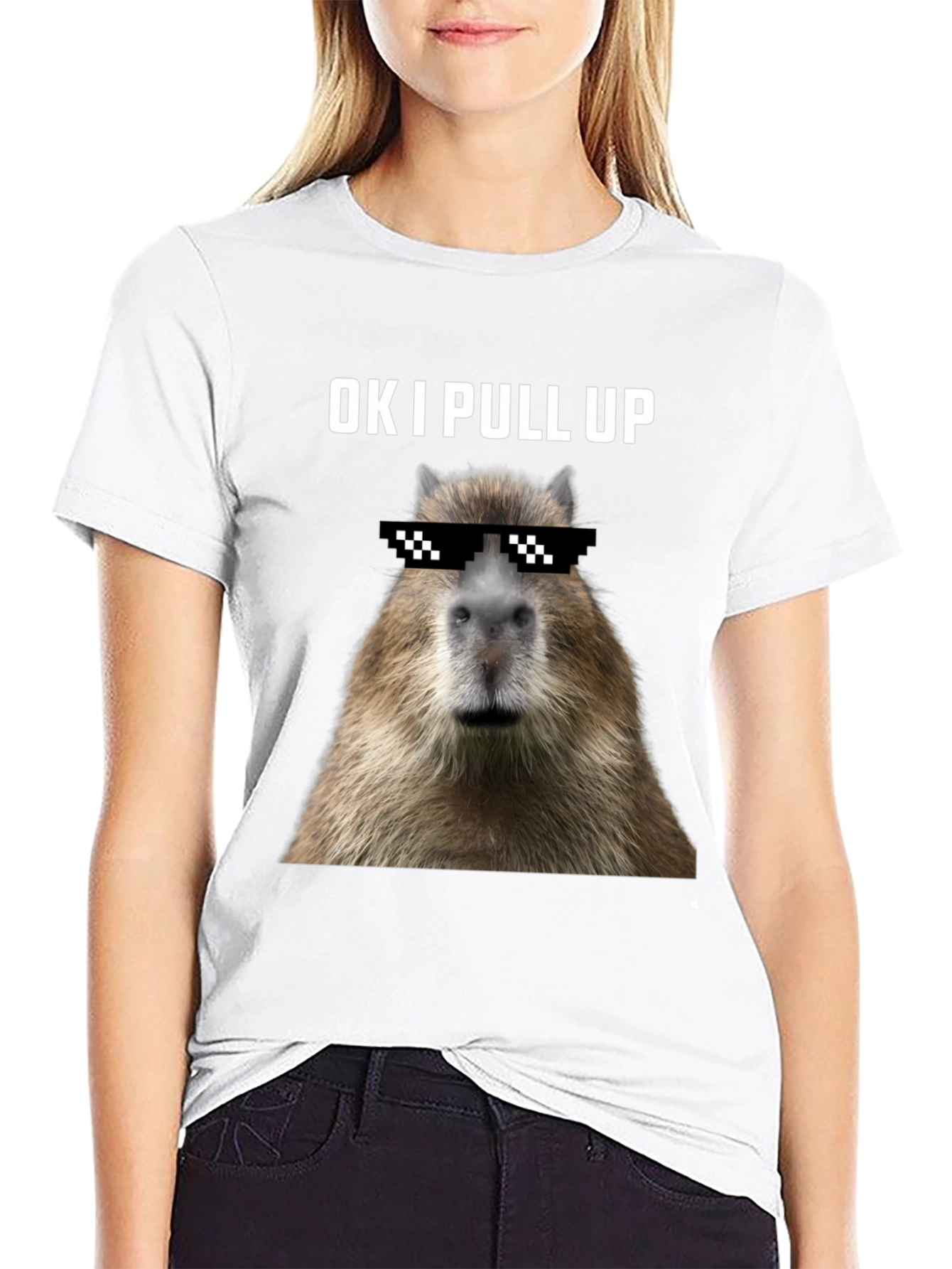 Ok I Pull Up Capybara Graphic Tee