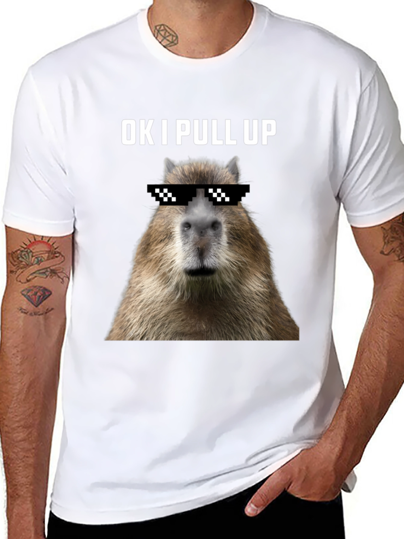 Ok I Pull Up Capybara Graphic Tee
