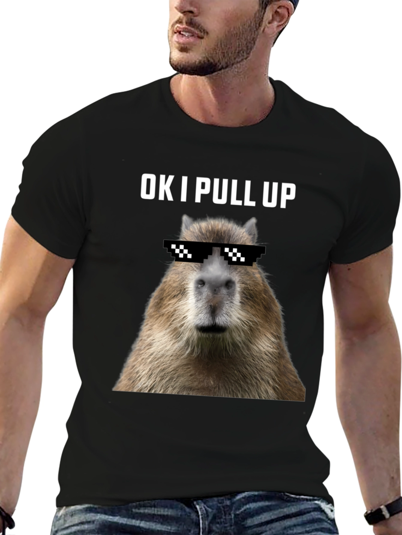 Ok I Pull Up Capybara Graphic Tee