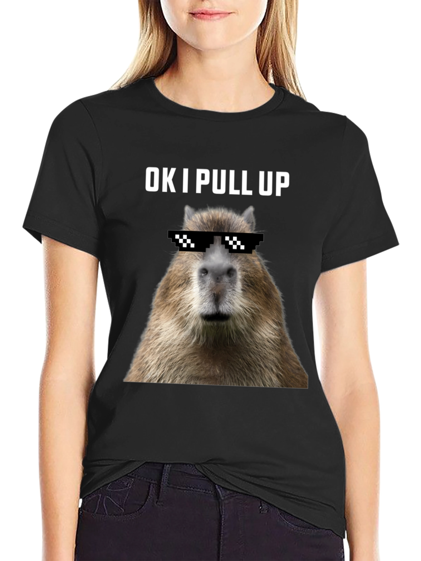 Ok I Pull Up Capybara Graphic Tee