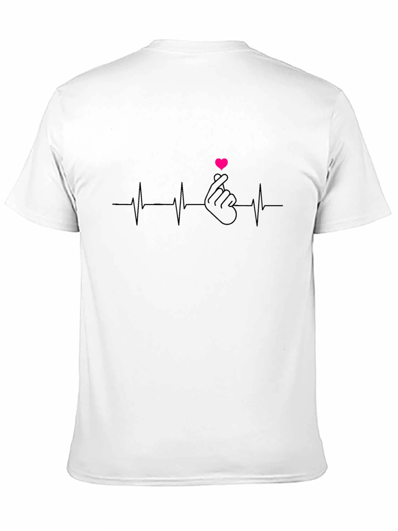 Heartbeat Love Sign Black T-Shirt